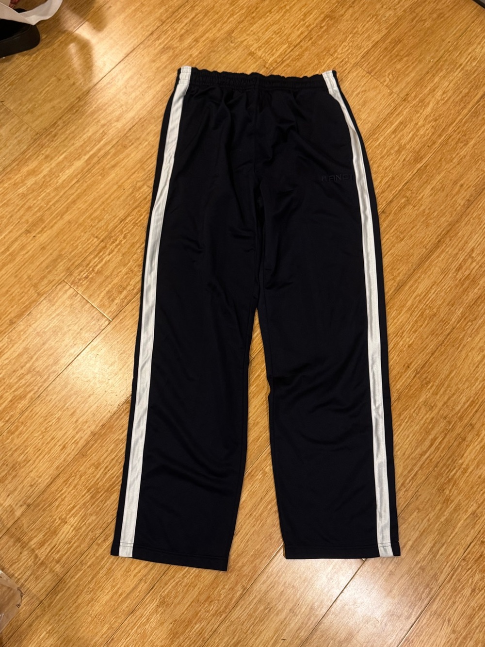 And1 navy blue white stripe track pants